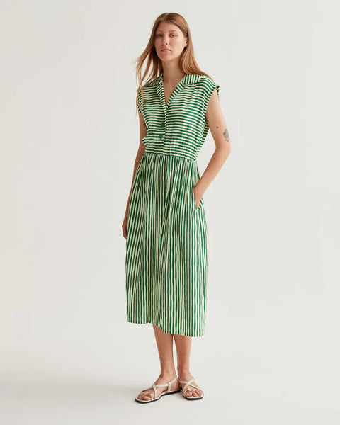 Striped Green Dress