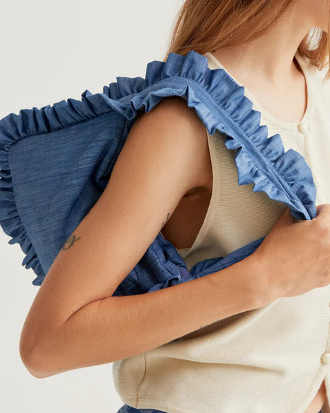 Chambray Ruffle Purse