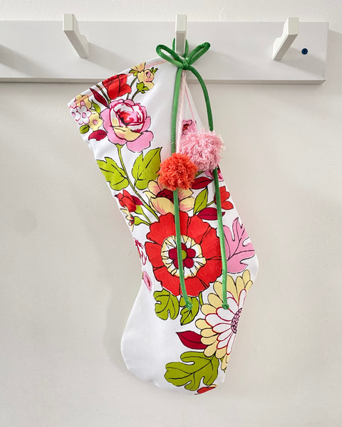 Vintage Fabric Christmas Stocking- Floral