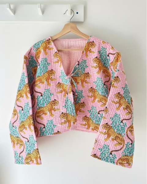 Handmade Reversible Quilted Jacket- Light Pink