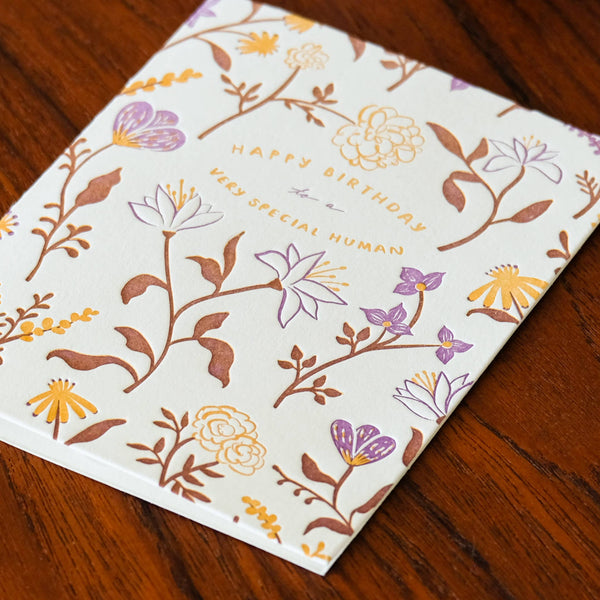 Special Human Birthday | Floral | Letterpress Card