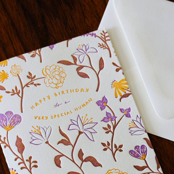 Special Human Birthday | Floral | Letterpress Card