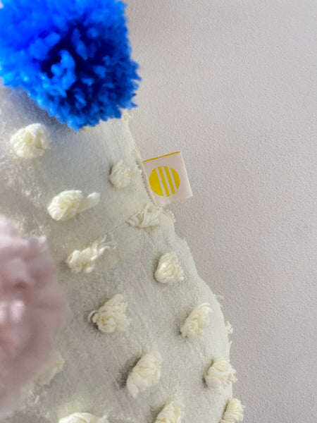 Vintage Fabric Christmas Stocking- Light Yellow Vintage Chenille