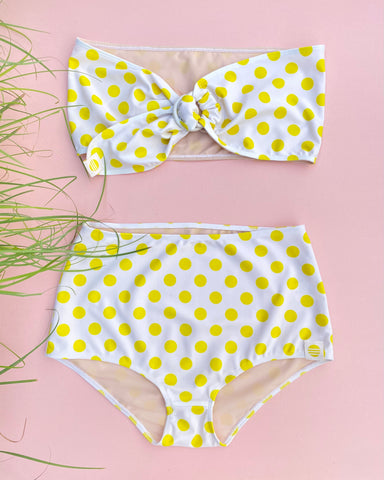Tie Bandeau- Yellow Polka Dot & Yellow