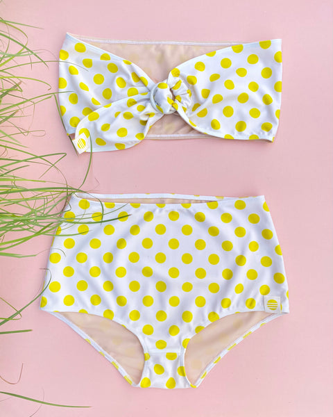 High Bottoms- Yellow Polka Dot