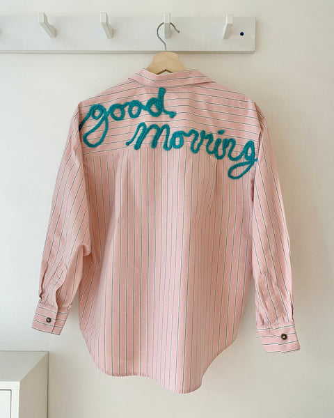 Good Morning Sleep Shirt- Pink Stripe
