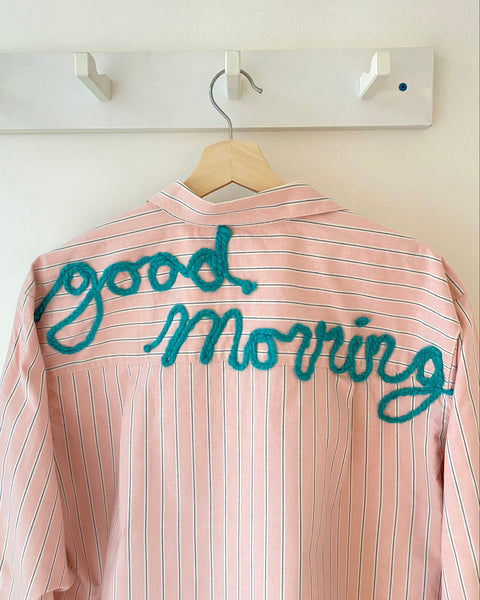 Good Morning Sleep Shirt- Pink Stripe