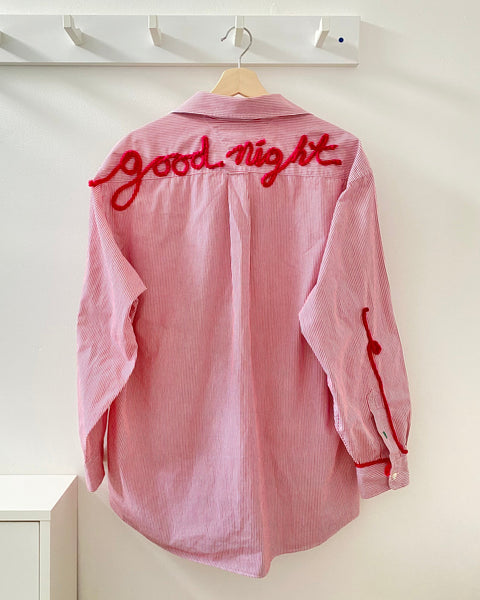 Good Night Sleep Shirt- Red Stripe