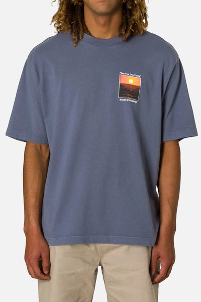 Geographic Box Fit Tee- Blue