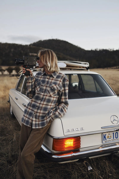 Sierra Flannel- Dusty Blue
