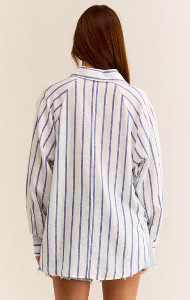 The Perfect Linen Top- Palace Blue