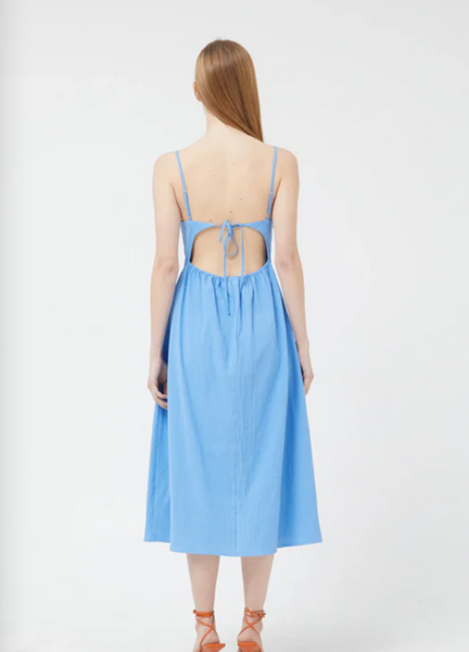 Cotton Tie Back Midi Dress