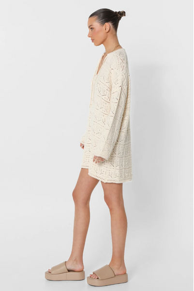 Asha Long Sleeve Dress- Cream