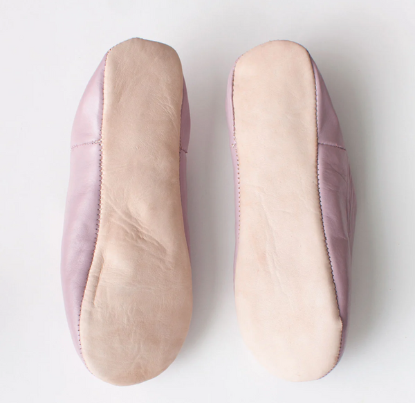 Leather Babouche Slipper- Vintage Pink