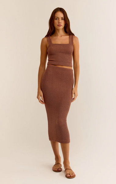 Aveen Midi Skirt- Bronzer