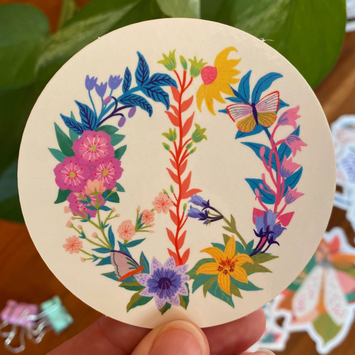 Floral Peace Sticker