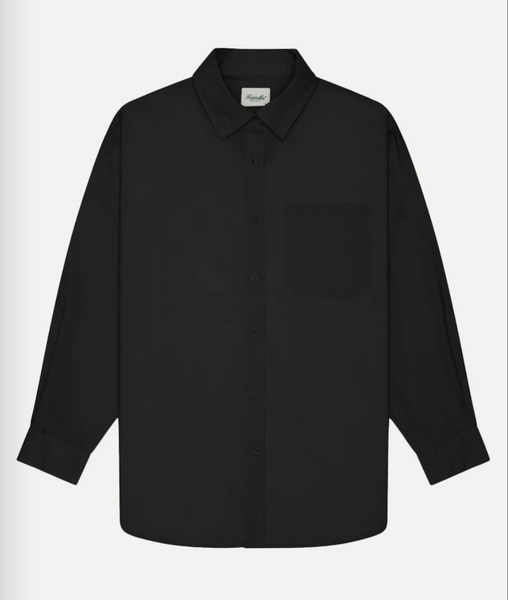 Poplin Oversized Shirt- Black