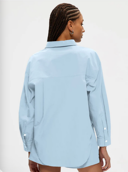 Poplin Oversized Shirt- Light Blue