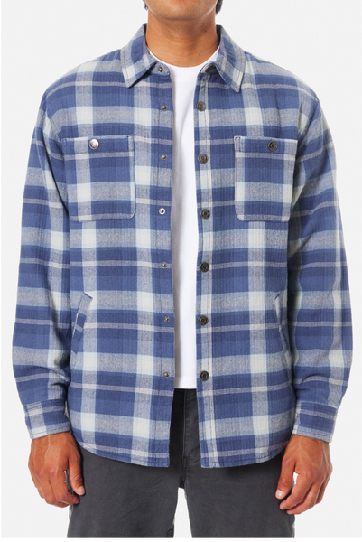 Harold Plaid Jacket- Washed Blue