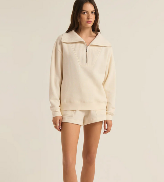 Sonata Fleece Sweatshirt- Sea Salt