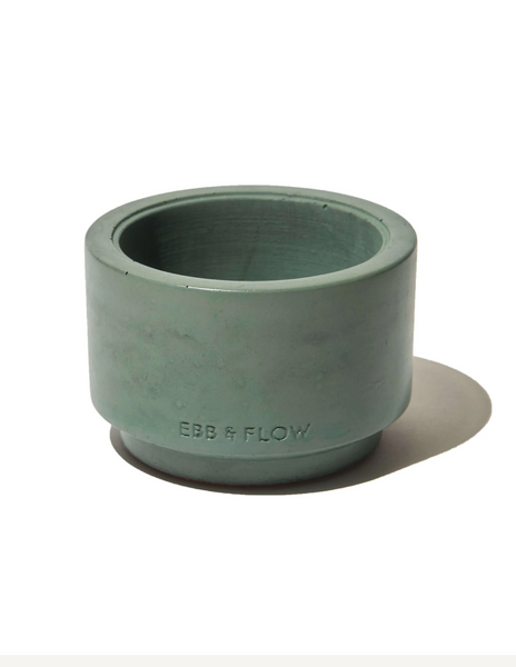 Refillable Concrete Candle- Green, Vessel Only