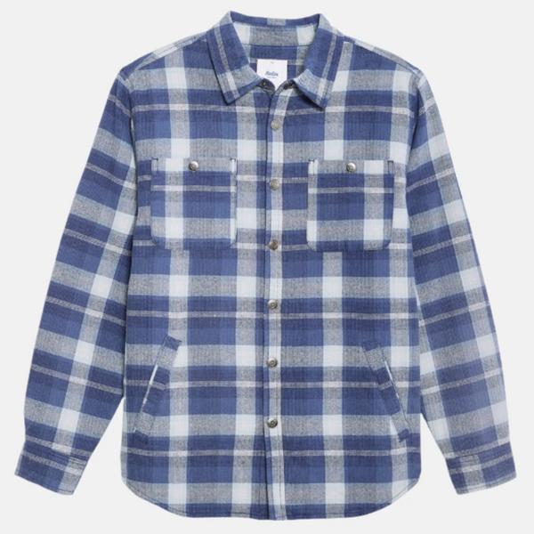 Harold Plaid Jacket- Washed Blue