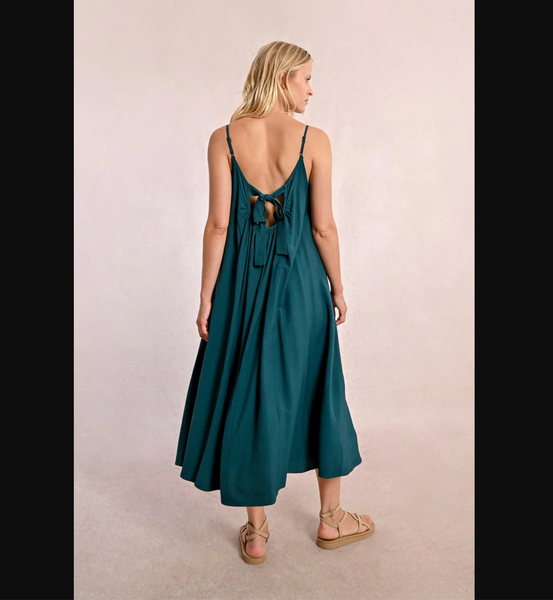 Long Dress with Straps- Teal