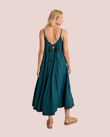 Long Dress with Straps- Teal