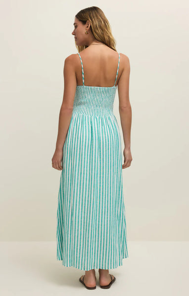 Bayside Striped Lapal Midi Dress