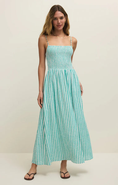 Bayside Striped Lapal Midi Dress