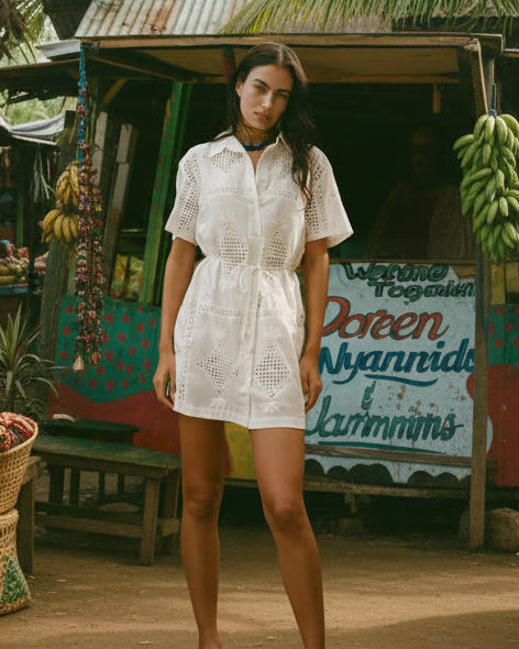 Annabelle Eyelet Dress- Cream