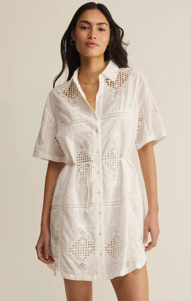 Annabelle Eyelet Dress- Cream