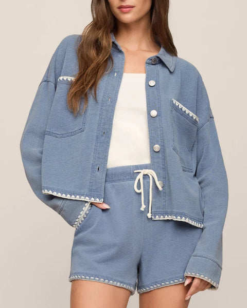 All Day Crop Whipstitch Jacket