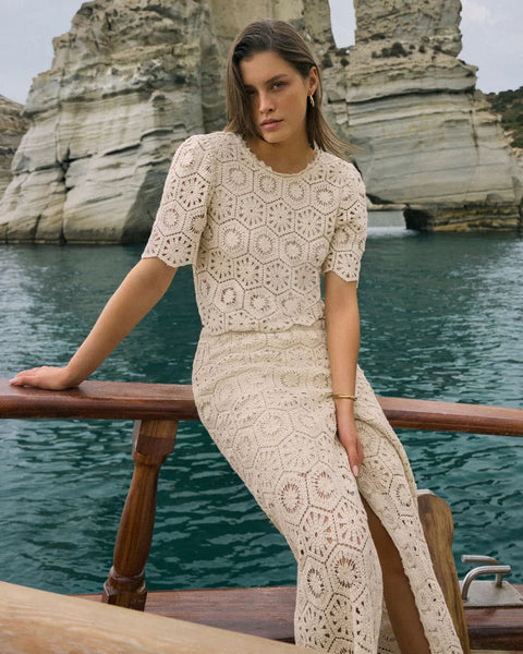 Raquel Lace Skirt- Natural