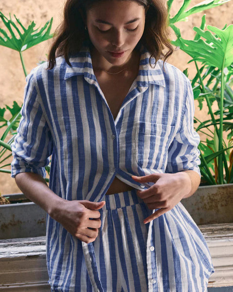 Saturdays Stripe Shirt- Blue & White