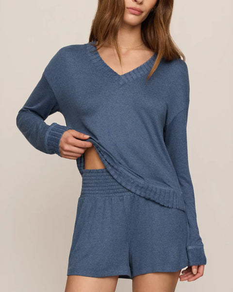 Courtney LS Top- True Navy