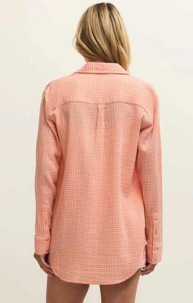 Classic Gingham Top- Cantaloupe