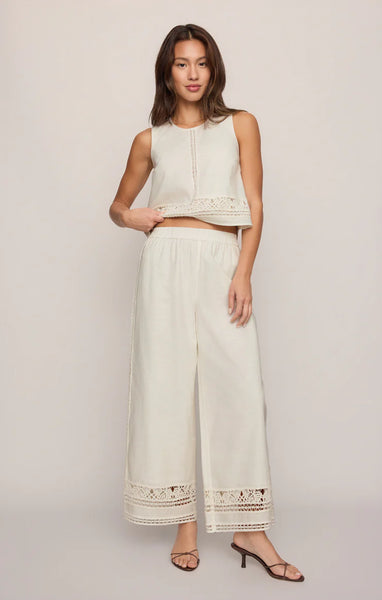 Scout Embroidered Pant- White