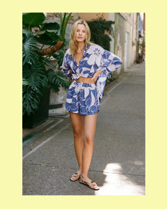 Cima Madero Leaf Short- Riviera Blue