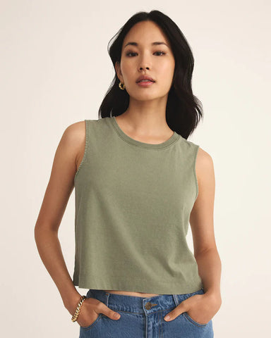 Sloane Jersey Tank- Avocado