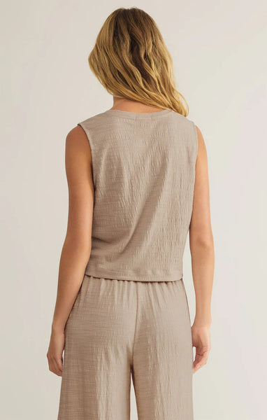 Sloane Textured Top- Parchment