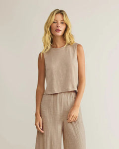 Sloane Textured Top- Parchment