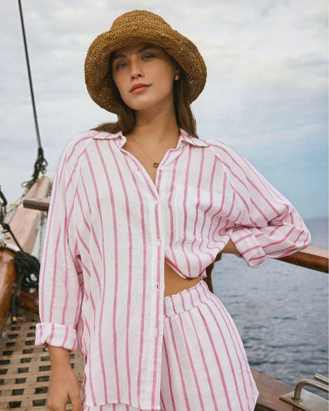The Perfect Linen Top- Spanish Rose