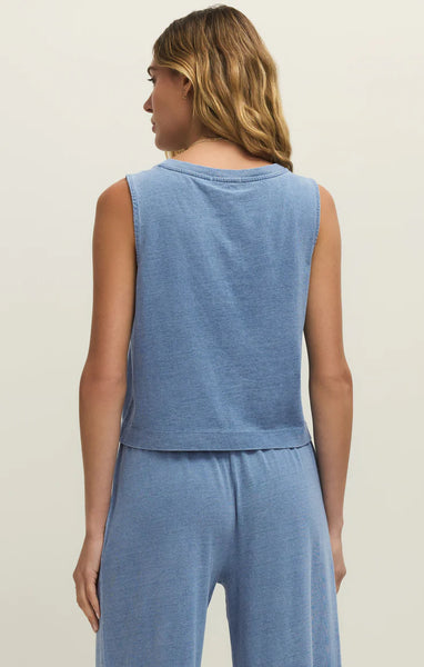Sloan V-Neck Denim Tank- Santorini Indigo