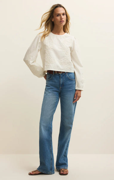 Tatiana Poplin Top- White