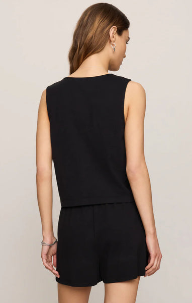Noelle Jersey Top- True Black