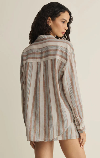 The Perfect Striped Button Up- Island Coconut
