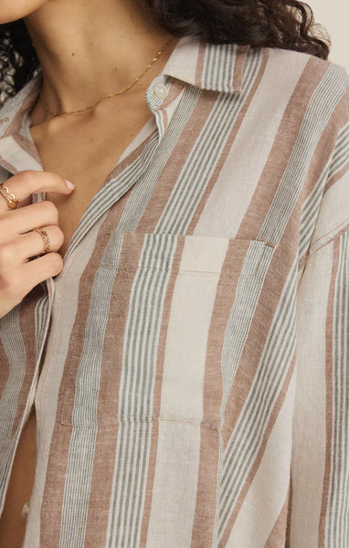 The Perfect Striped Button Up- Island Coconut