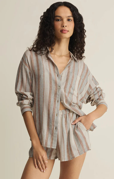 The Perfect Striped Button Up- Island Coconut