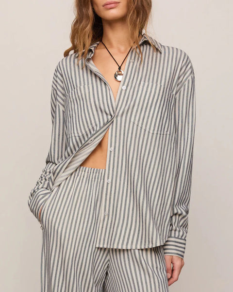 Reese Button Up Striped Top